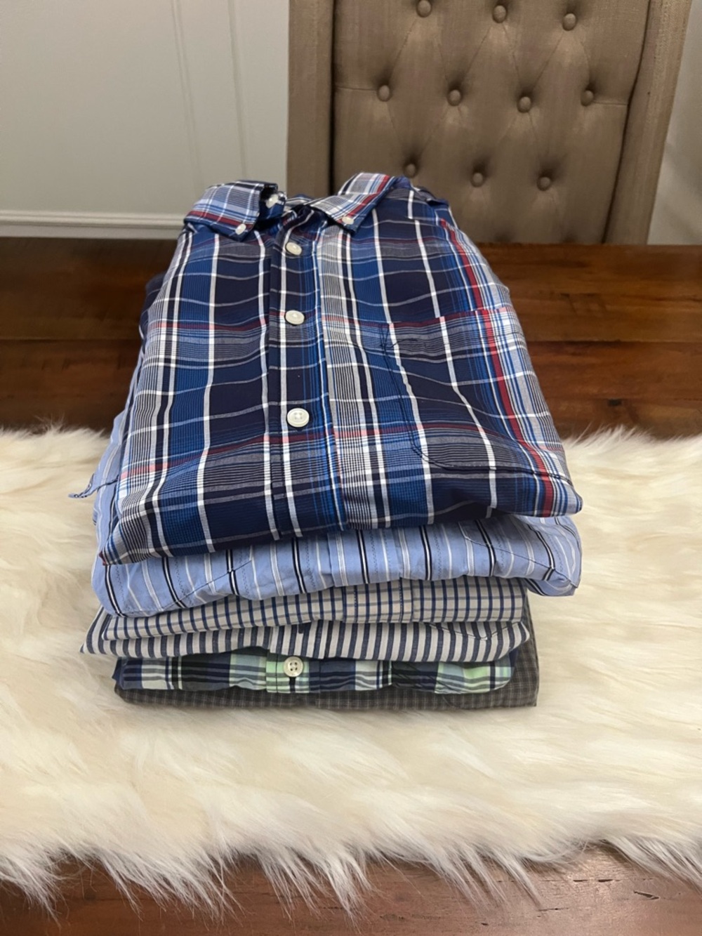 6 Pc Men’s Medium Button Up Shirt Bundle Express Nautica Banana Republic